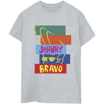 textil Mujer Camisetas manga larga Johnny Bravo Rectangle Pop Art Gris