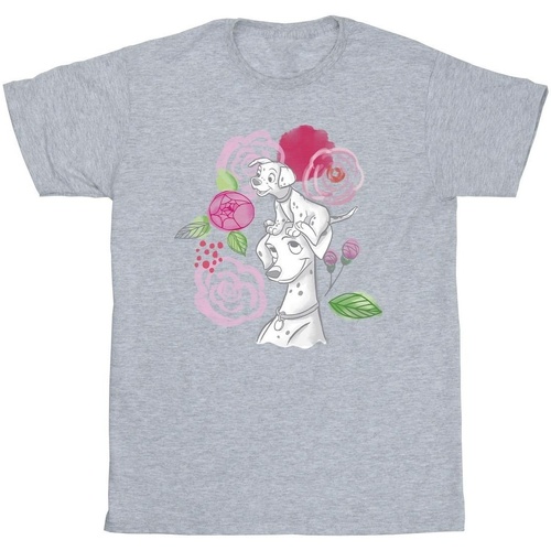 textil Hombre Camisetas manga larga Disney 101 Dalmatians Flowers Gris
