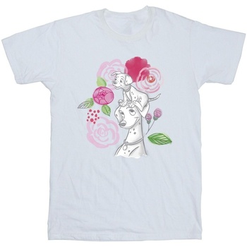 textil Hombre Camisetas manga larga Disney 101 Dalmatians Flowers Blanco
