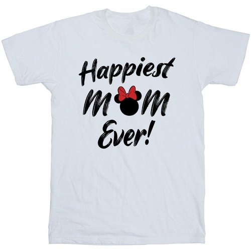 textil Niño Camisetas manga corta Disney Minnie Mouse Happiest Mom Ever Blanco