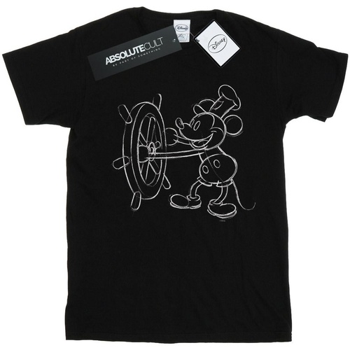 textil Niña Camisetas manga larga Disney Mickey Mouse Steamboat Sketch Negro
