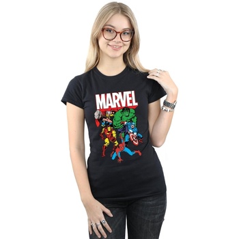 textil Mujer Camisetas manga larga Marvel Hero Group Negro