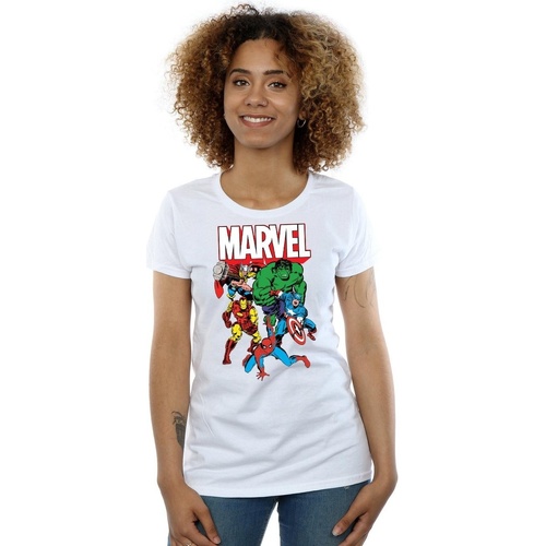textil Mujer Camisetas manga larga Marvel Hero Group Blanco