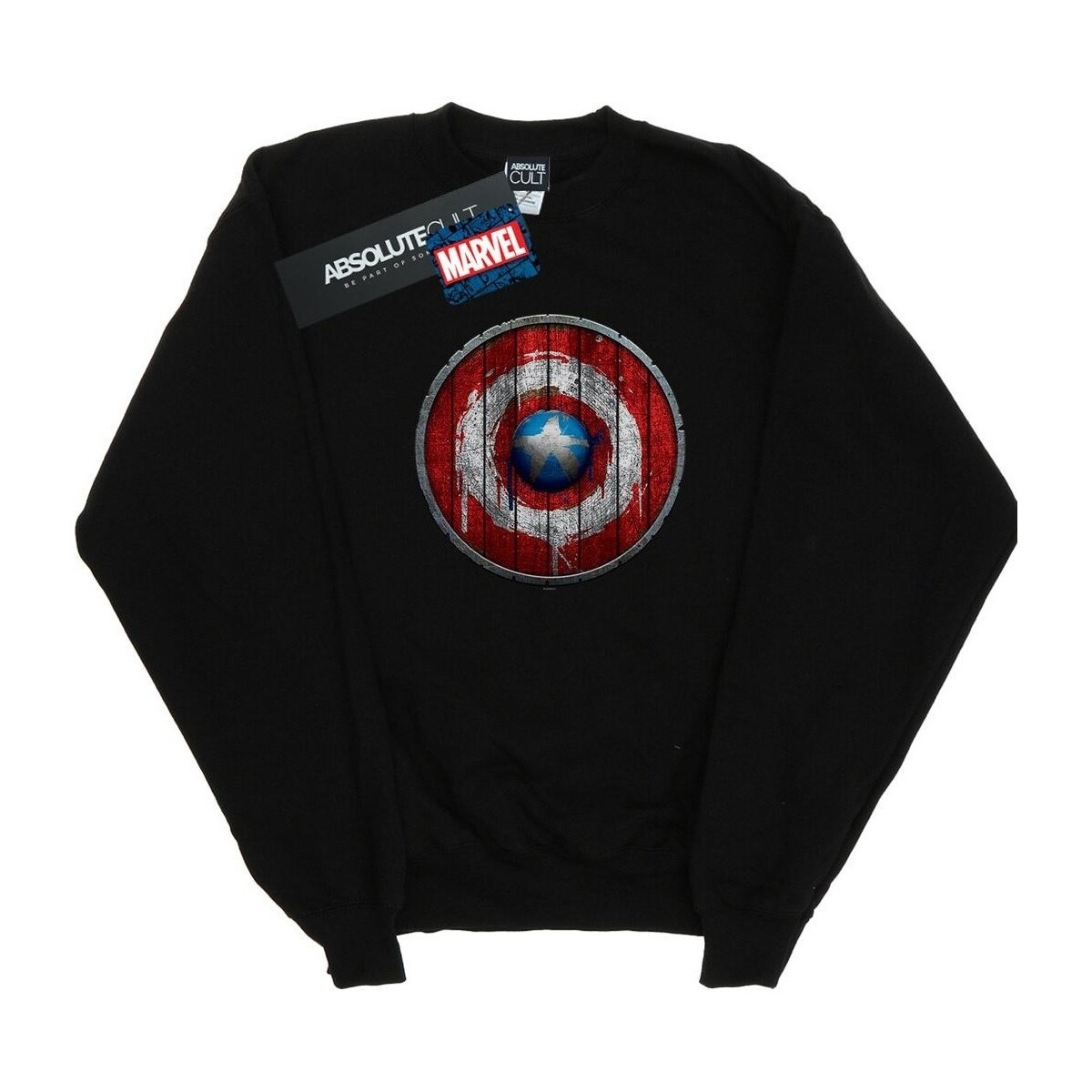 textil Niña Sudaderas Marvel Captain America Wooden Shield Negro