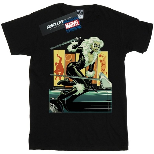 textil Niño Tops y Camisetas Marvel Black Cat Car Negro