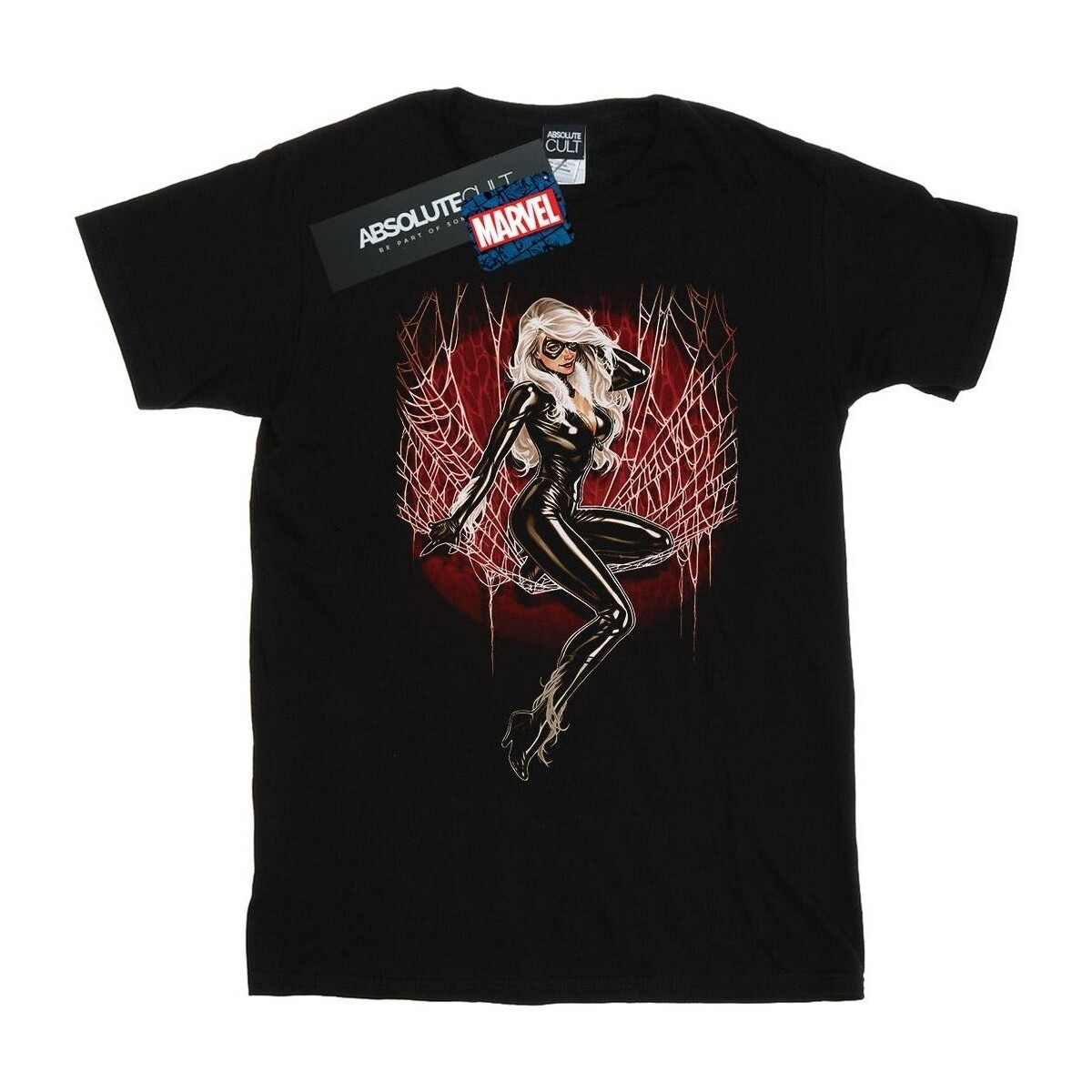 textil Niño Camisetas manga corta Marvel Black Cat Spider Web Negro