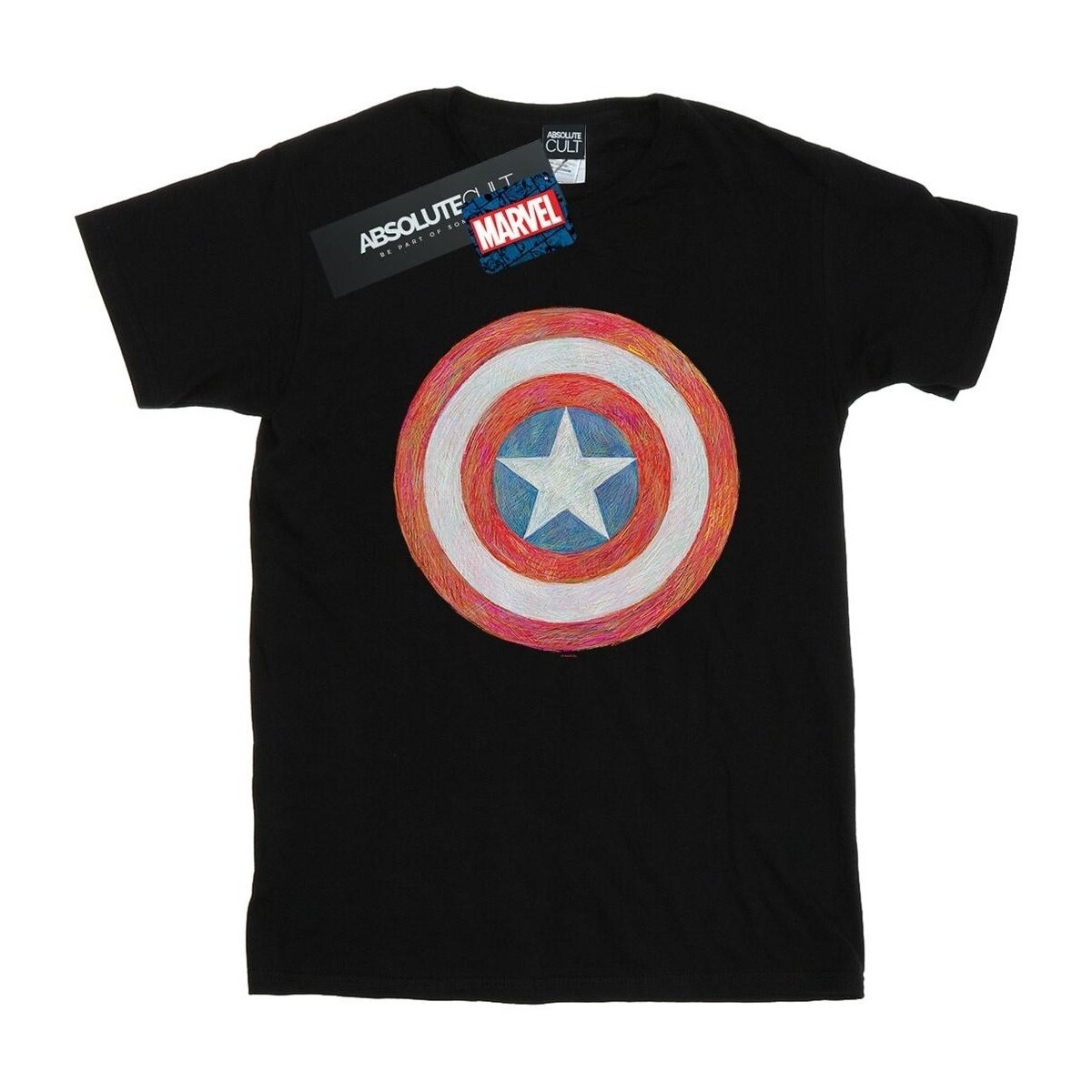 textil Niño Camisetas manga corta Marvel Captain America Sketched Shield Negro