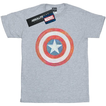 textil Niño Camisetas manga corta Marvel Captain America Sketched Shield Gris