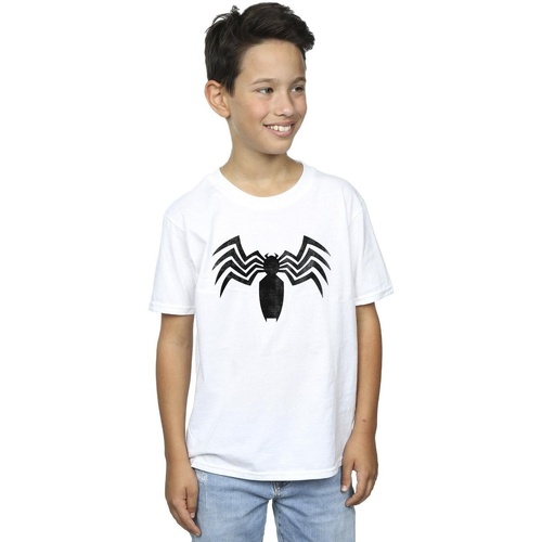 textil Niño Tops y Camisetas Marvel Venom Spider Logo Emblem Blanco