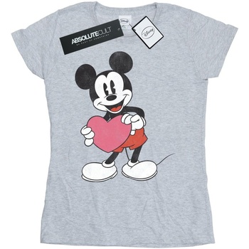 textil Mujer Camisetas manga larga Disney Mickey Mouse Valentine Heart Gris