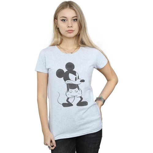 textil Mujer Camisetas manga larga Disney Mickey Mouse Angry Gris