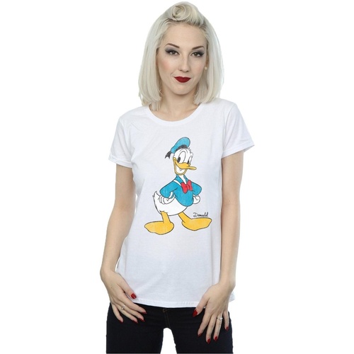 textil Mujer Camisetas manga larga Disney Classic Donald Duck Blanco