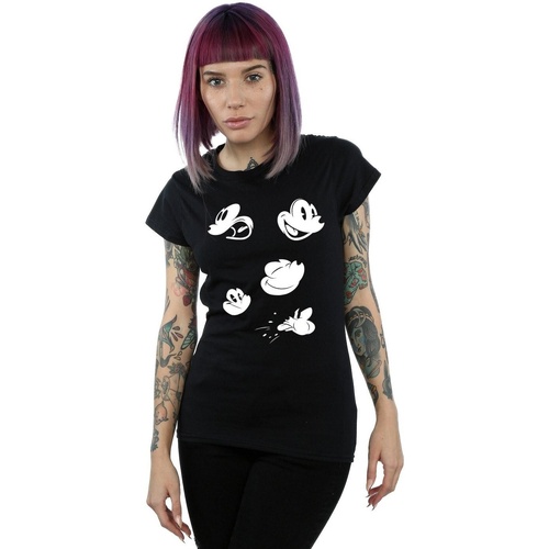 textil Mujer Camisetas manga larga Disney Mickey Mouse Faces Negro
