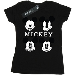textil Mujer Camisetas manga larga Disney Mickey Mouse Four Heads Negro