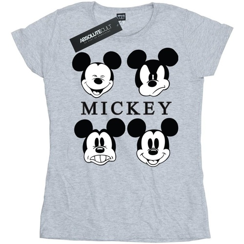 textil Mujer Camisetas manga larga Disney Mickey Mouse Four Heads Gris