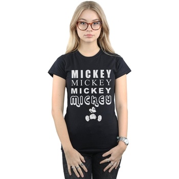 textil Mujer Camisetas manga larga Disney Mickey Mouse Sitting Negro