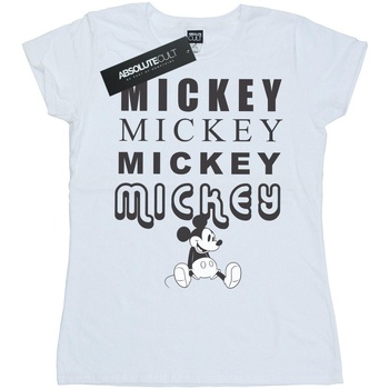 textil Mujer Camisetas manga larga Disney Mickey Mouse Sitting Blanco
