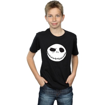 textil Niño Tops y Camisetas Disney Nightmare Before Christmas Jack's Big Face Negro