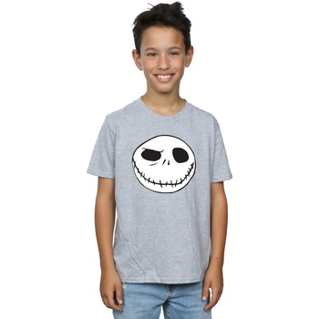 textil Niño Camisetas manga corta Disney Nightmare Before Christmas Jack's Big Face Gris