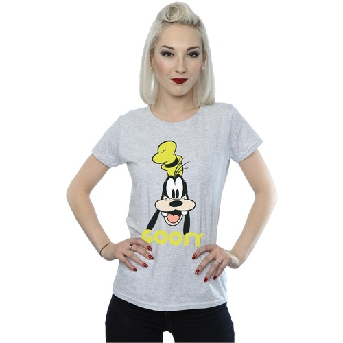 textil Mujer Camisetas manga larga Disney Goofy Face Gris