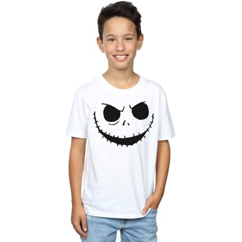 textil Niño Camisetas manga corta Disney Nightmare Before Christmas Jack's Face Bold Blanco