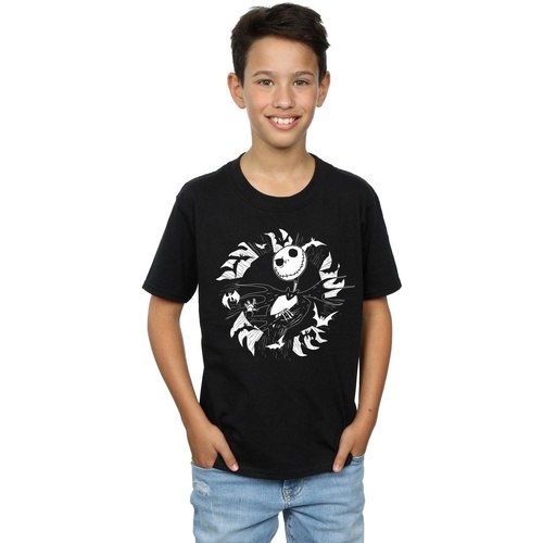textil Niño Tops y Camisetas Disney Nightmare Before Christmas Jack Bat Circle Negro