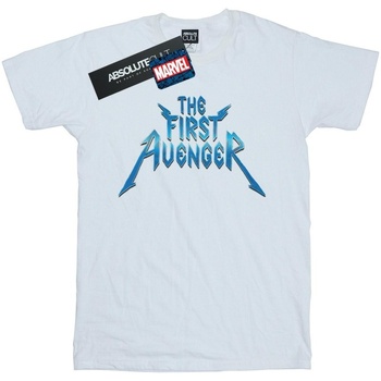 textil Niña Camisetas manga larga Marvel The First Avenger Metal Logo Blanco