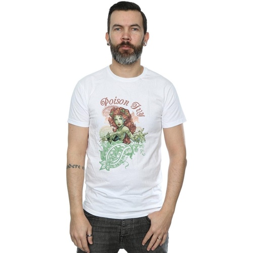 textil Hombre Camisetas manga larga Dc Comics Poison Ivy Paisley Blanco