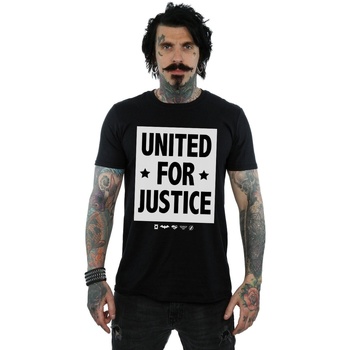 textil Hombre Camisetas manga larga Dc Comics Justice League United For Justice Negro