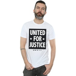 textil Hombre Camisetas manga larga Dc Comics Justice League United For Justice Blanco
