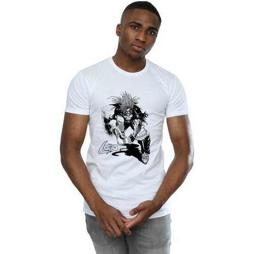 textil Hombre Camisetas manga larga Dc Comics Lobo Sketch Blanco