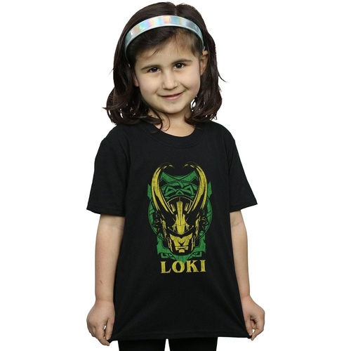 textil Niña Camisetas manga larga Marvel Loki Badge Negro