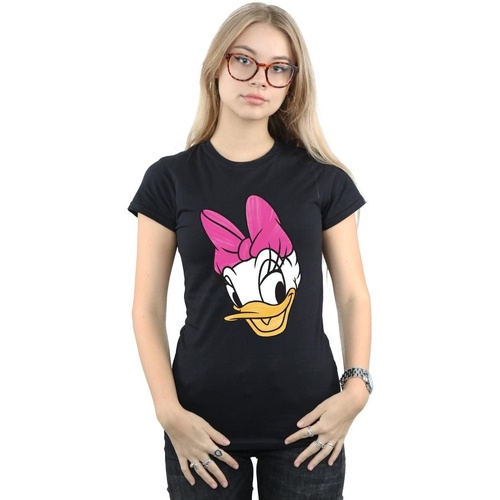 textil Mujer Camisetas manga larga Disney Daisy Duck Head Painted Negro