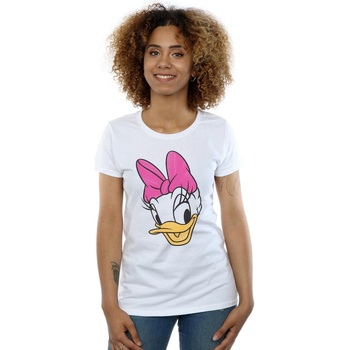 textil Mujer Camisetas manga larga Disney Daisy Duck Head Painted Blanco
