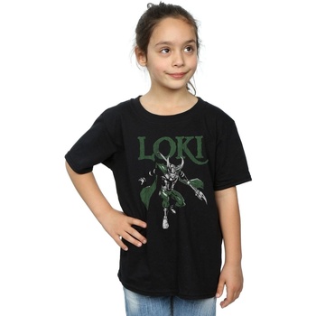 textil Niña Camisetas manga larga Marvel Loki Scepter Negro