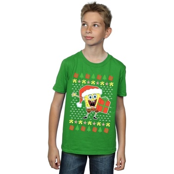 textil Niño Camisetas manga corta Spongebob Squarepants Ugly Christmas Verde