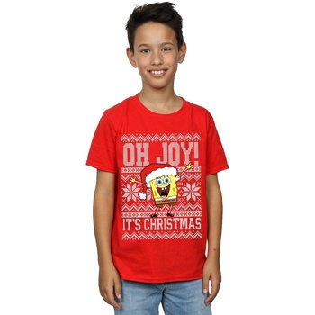 textil Niño Camisetas manga corta Spongebob Squarepants Oh Joy! Christmas Rojo