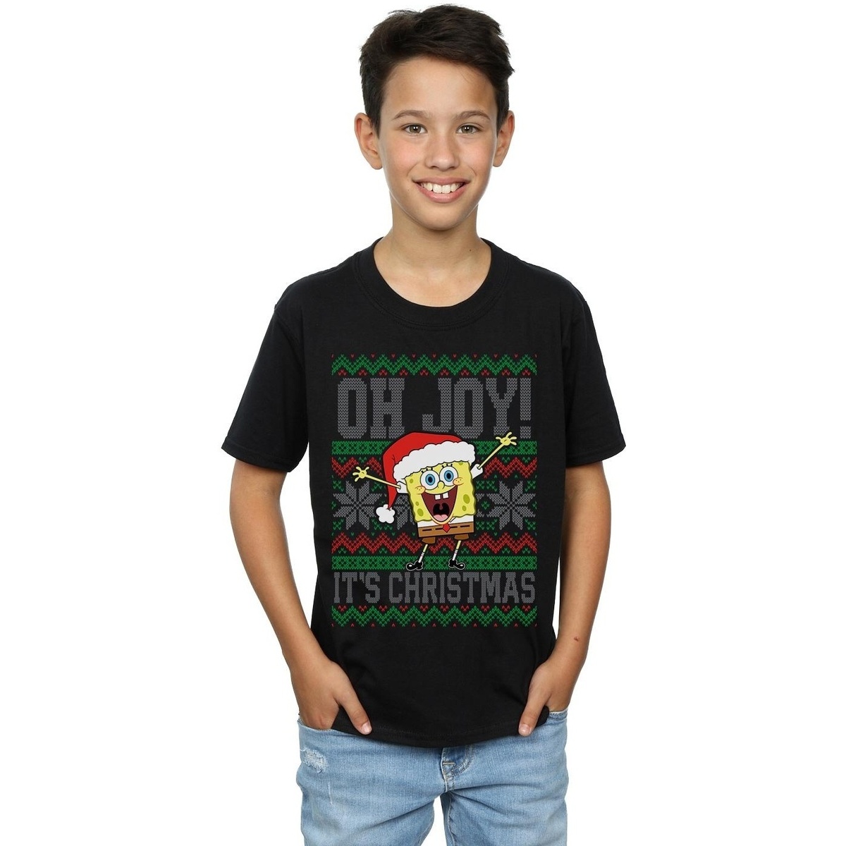 textil Niño Tops y Camisetas Spongebob Squarepants Oh Joy! Christmas Fair Isle Negro