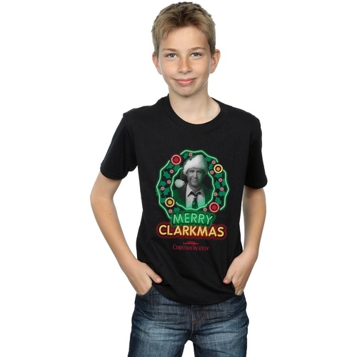 textil Niño Camisetas manga corta National Lampoon´s Christmas Va Greyscale Clarkmas Negro