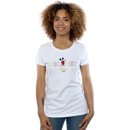 textil Mujer Camisetas manga larga Disney Mickey Mouse 1928 Blanco