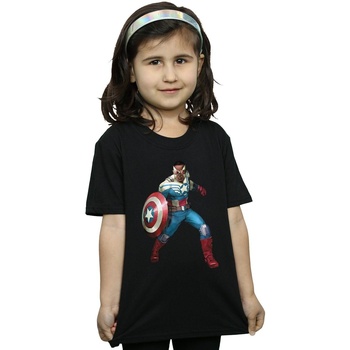 textil Niña Camisetas manga larga Marvel Falcon Is Captain America Negro