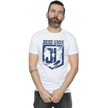 textil Hombre Camisetas manga larga Dc Comics Justice League Movie Indigo Logo Blanco