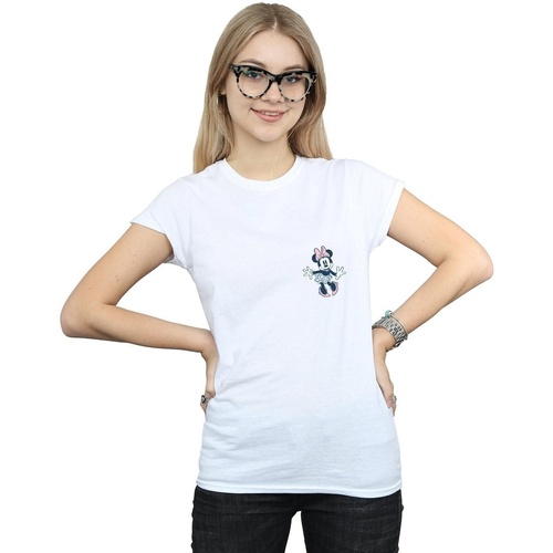 textil Mujer Camisetas manga larga Disney Minnie Mouse Dancing Chest Blanco