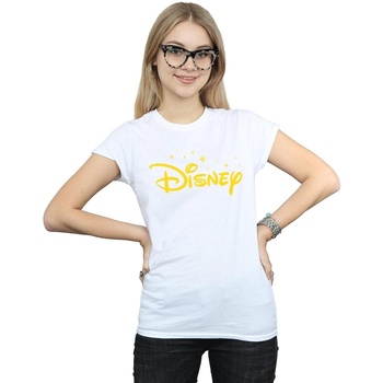 textil Mujer Camisetas manga larga Disney Logo Stars Blanco