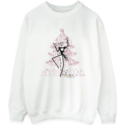 textil Mujer Sudaderas Disney The Nightmare Before Christmas Tree Pink Blanco
