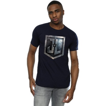 textil Hombre Camisetas manga larga Dc Comics Justice League Movie Shield Azul