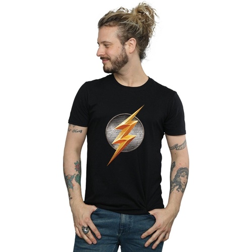 textil Hombre Camisetas manga larga Dc Comics Justice League Movie Flash Emblem Negro
