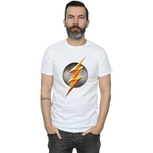 textil Hombre Camisetas manga larga Dc Comics Justice League Movie Flash Emblem Blanco