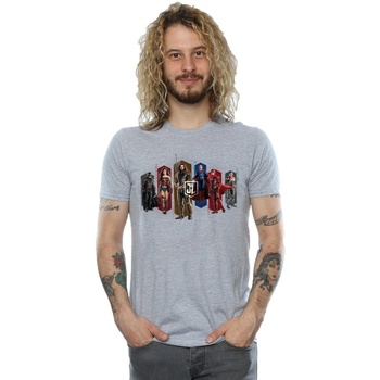 textil Hombre Camisetas manga larga Dc Comics Justice League Movie Team Hexagons Gris