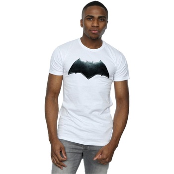 textil Hombre Camisetas manga larga Dc Comics Justice League Movie Batman Emblem Blanco